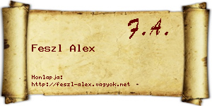 Feszl Alex névjegykártya